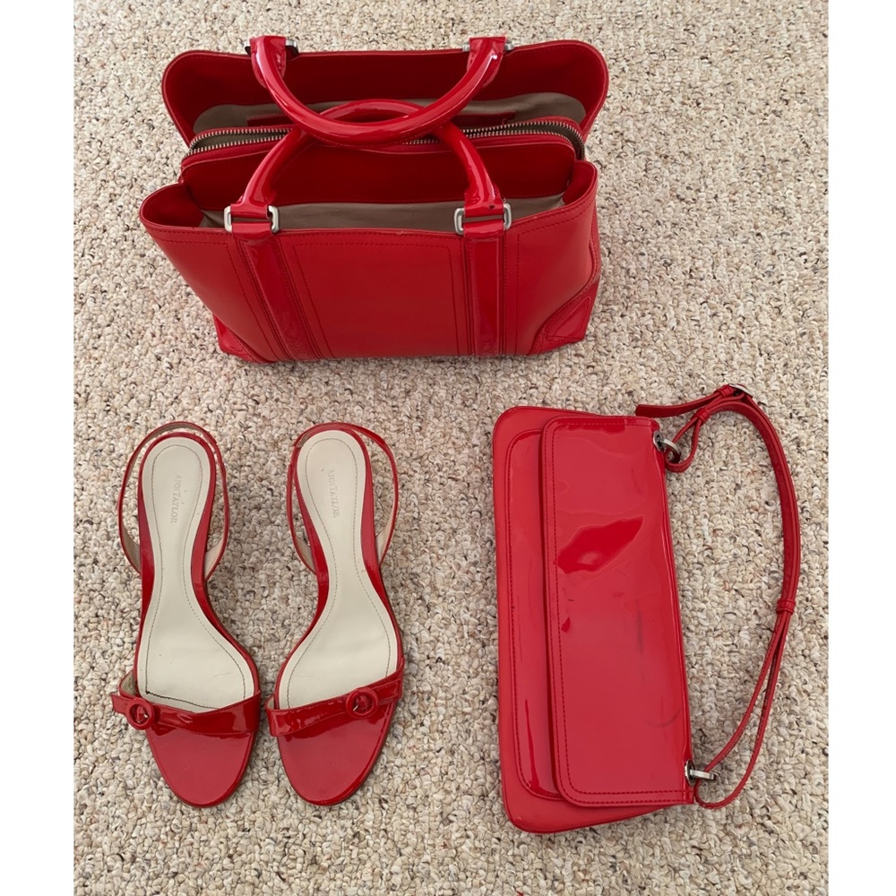 Ann Taylor Handbag/Mini Tote/Heeled Sandals Bundle